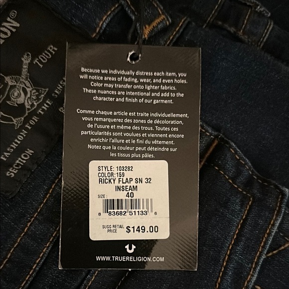 True Religion men’s Blue Jeans - Picture 2 of 4
